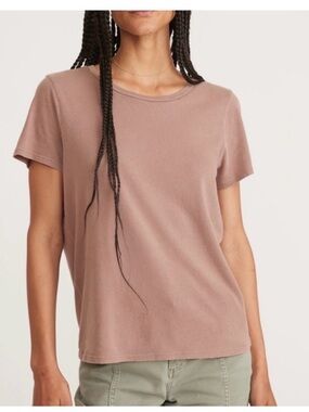 Marine Layer Women's Short Sleeve Crew Tee in Dusty Mauve